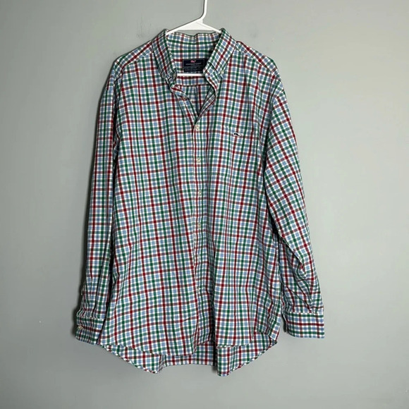 Vineyard Vines Classic Fit Tucker Shep & Ian Button Down LS Plaid Shirt Sz XL - Picture 4 of 9